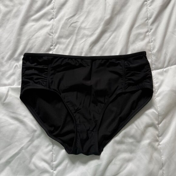 Catalina Womens Size Medium Full Coverage Bikini Bottom Black Bathing Suit - Picture 1 of 5